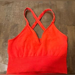 Free People Movement Good Karma Crop Sports Bra in Red Apple M/L